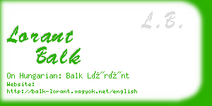 lorant balk business card